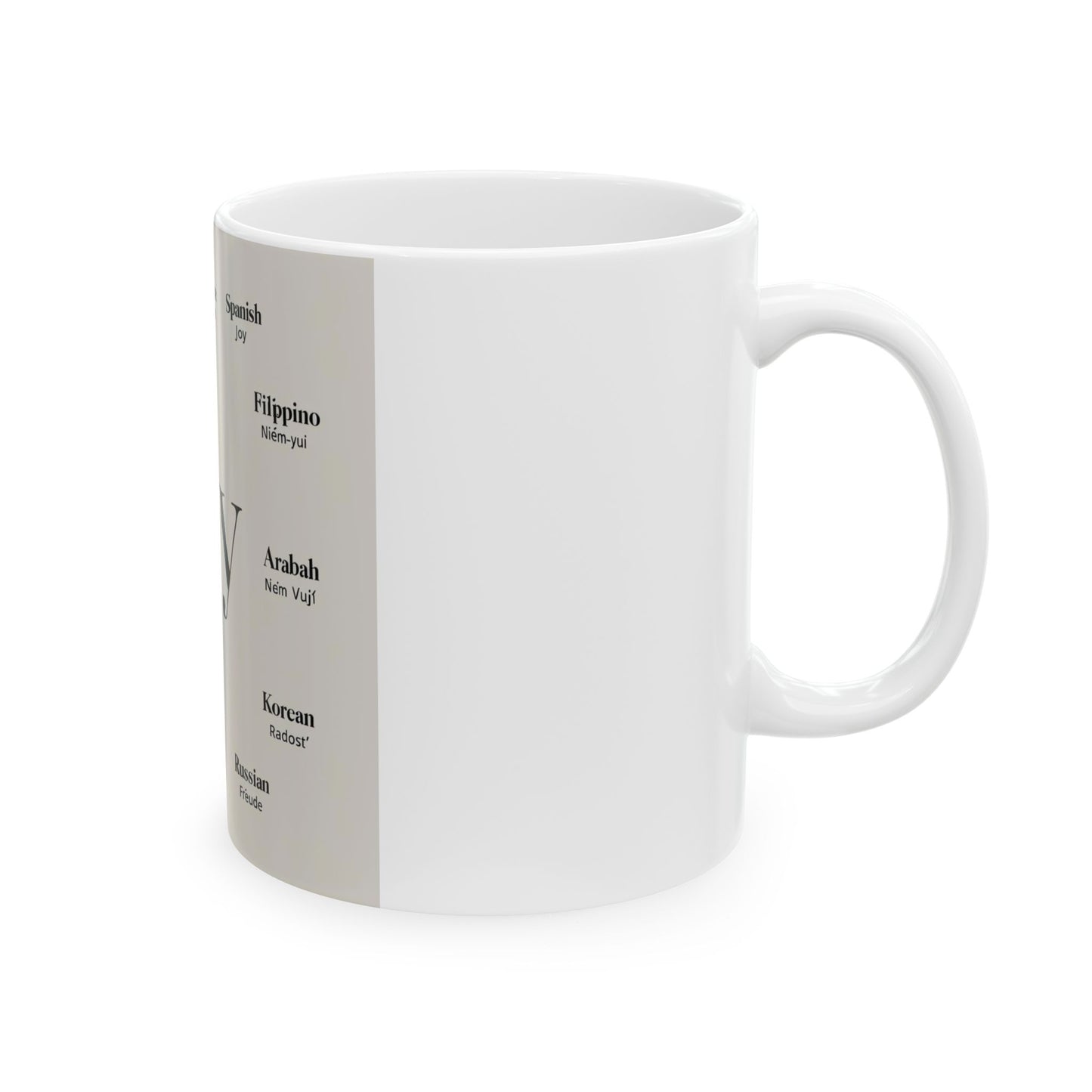 “Joy in Many Languages”  Ceramic Mug, (11oz, 15oz)