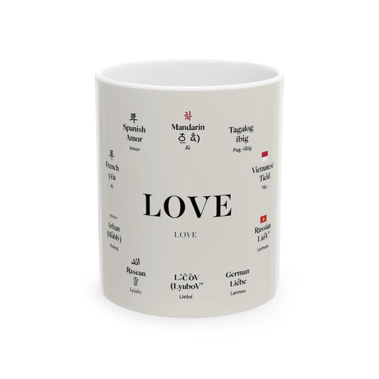 "Love in Many Languages"  Ceramic Mug, (11oz, 15oz)