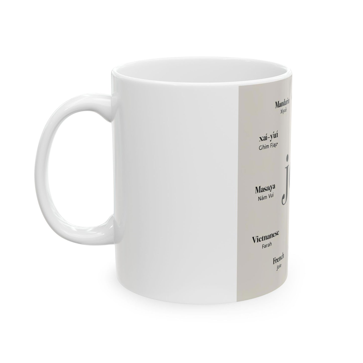 “Joy in Many Languages”  Ceramic Mug, (11oz, 15oz)