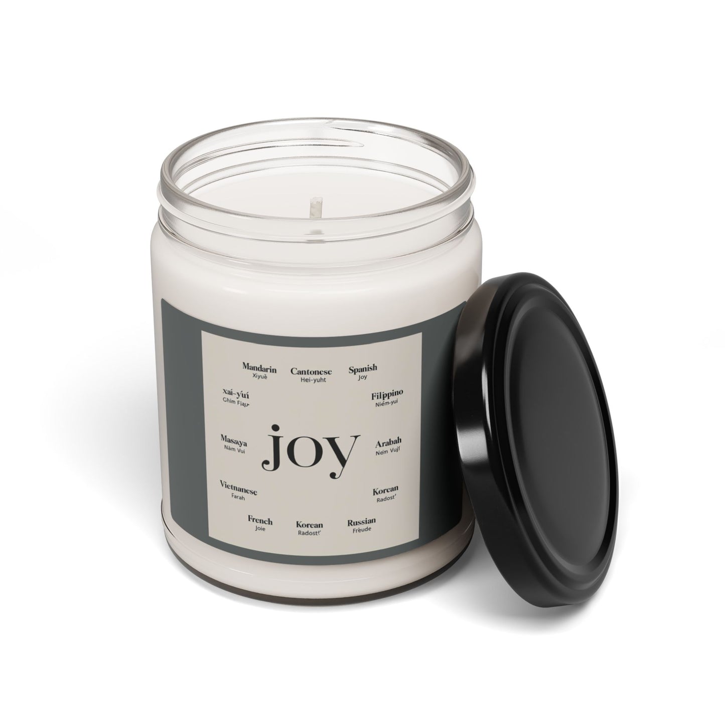 “Joy in Many Languages” Scented Soy Candle, 9oz