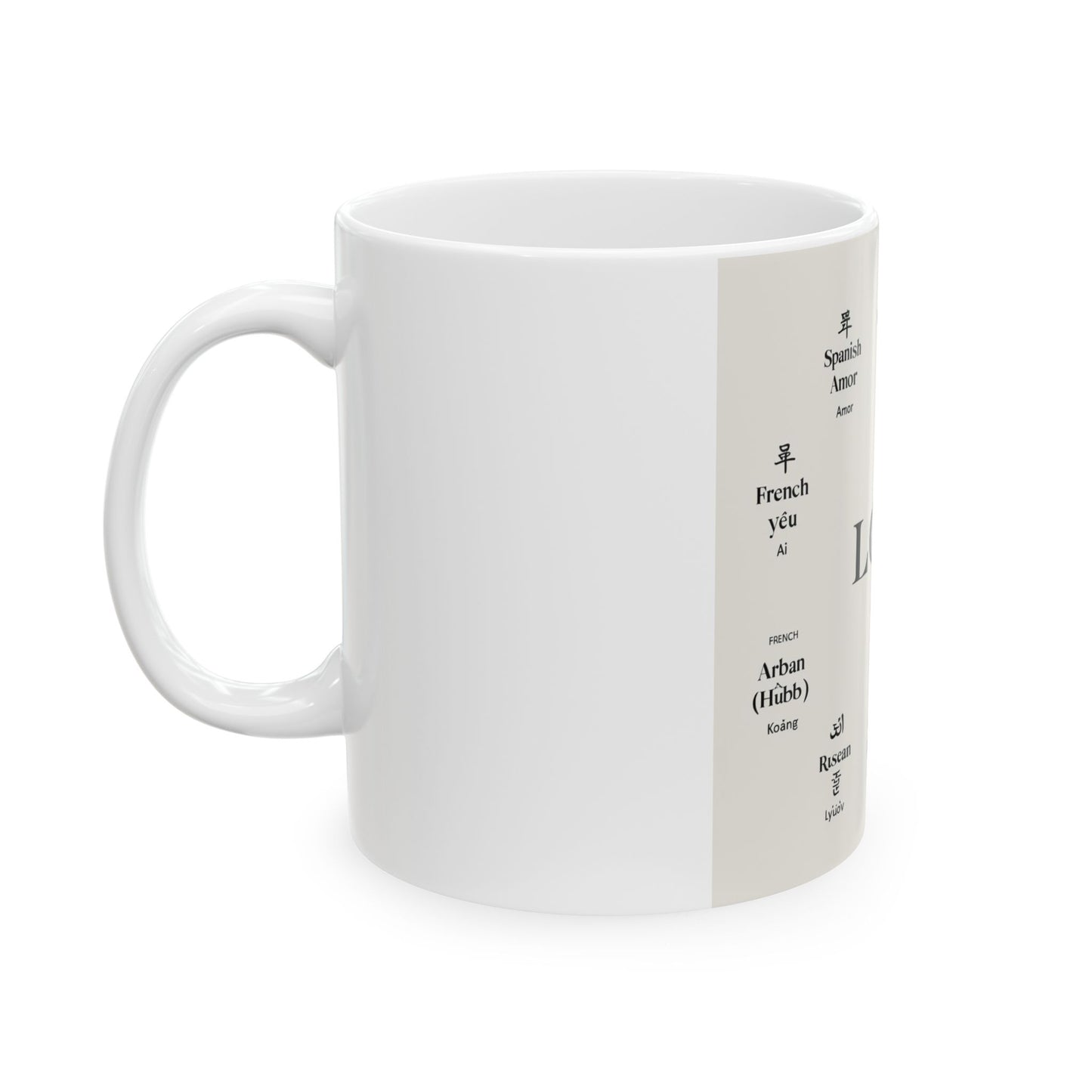 "Love in Many Languages"  Ceramic Mug, (11oz, 15oz)