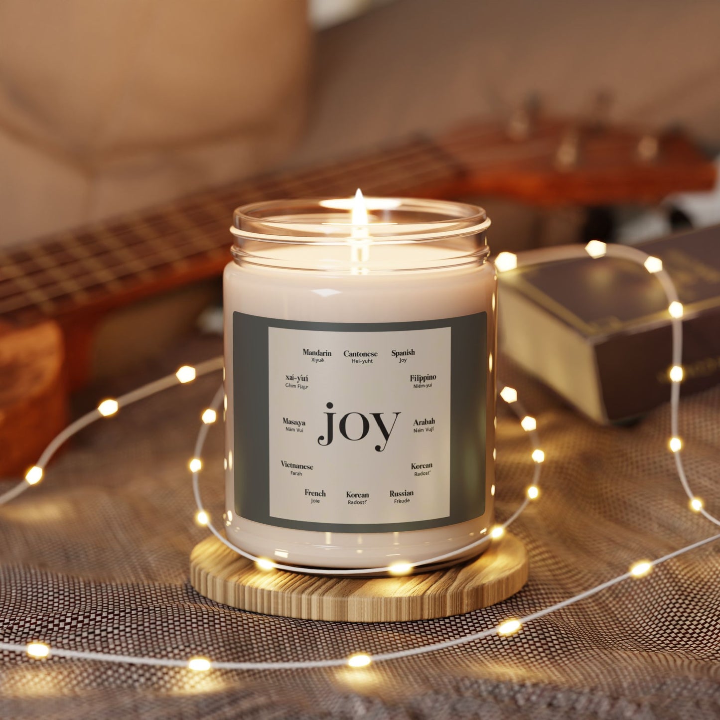 “Joy in Many Languages” Scented Soy Candle, 9oz