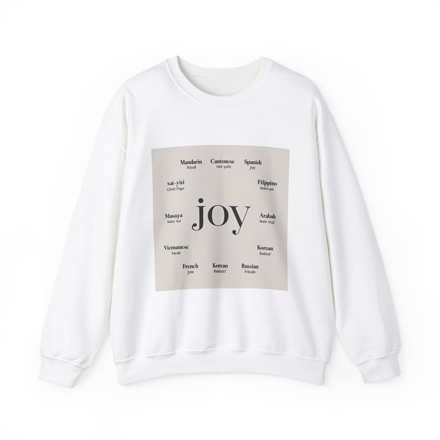 “Joy in Many Languages” Unisex Heavy Blend™ Crewneck Sweatshirt