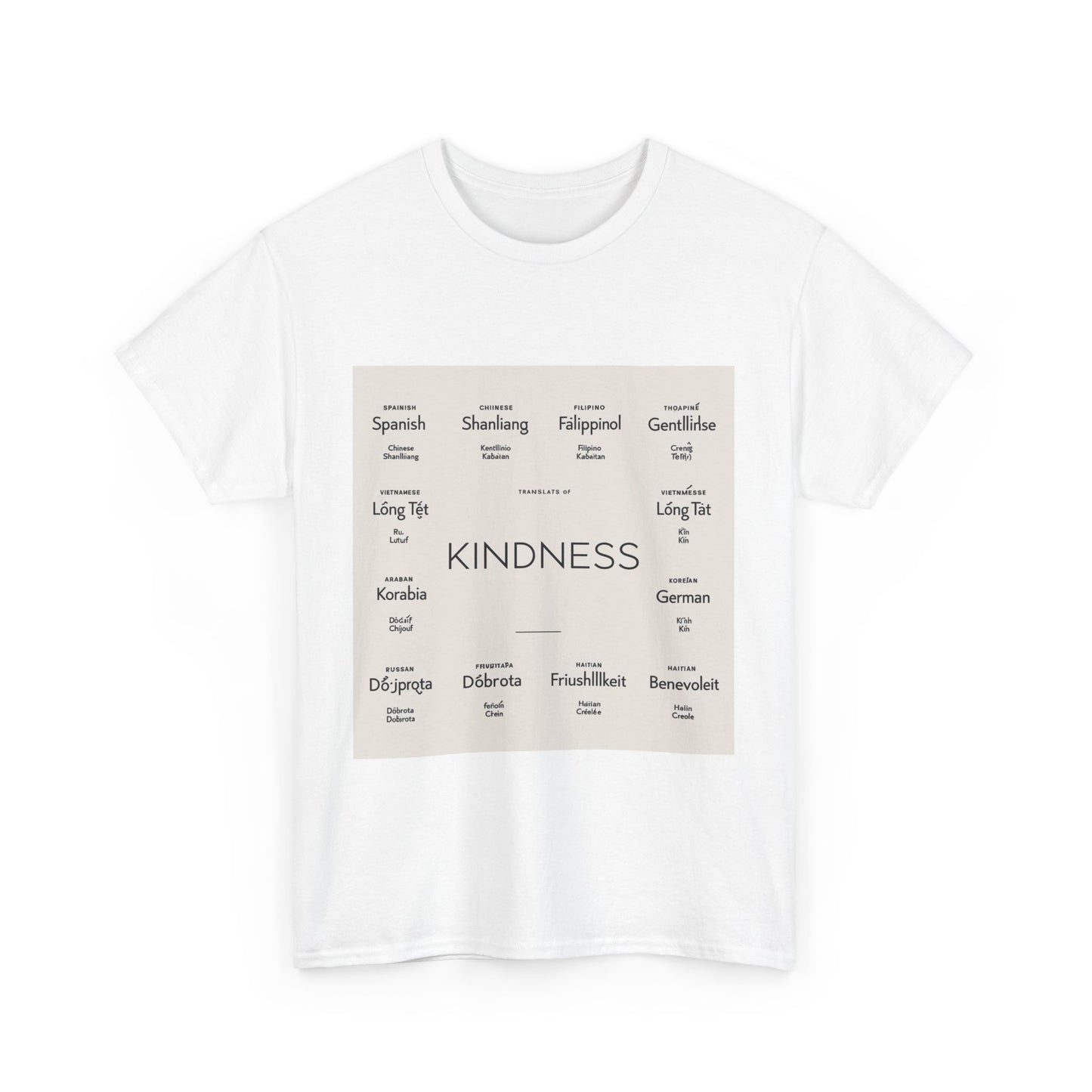 "Kindness in Many Languages" Unisex Heavy Cotton Tee