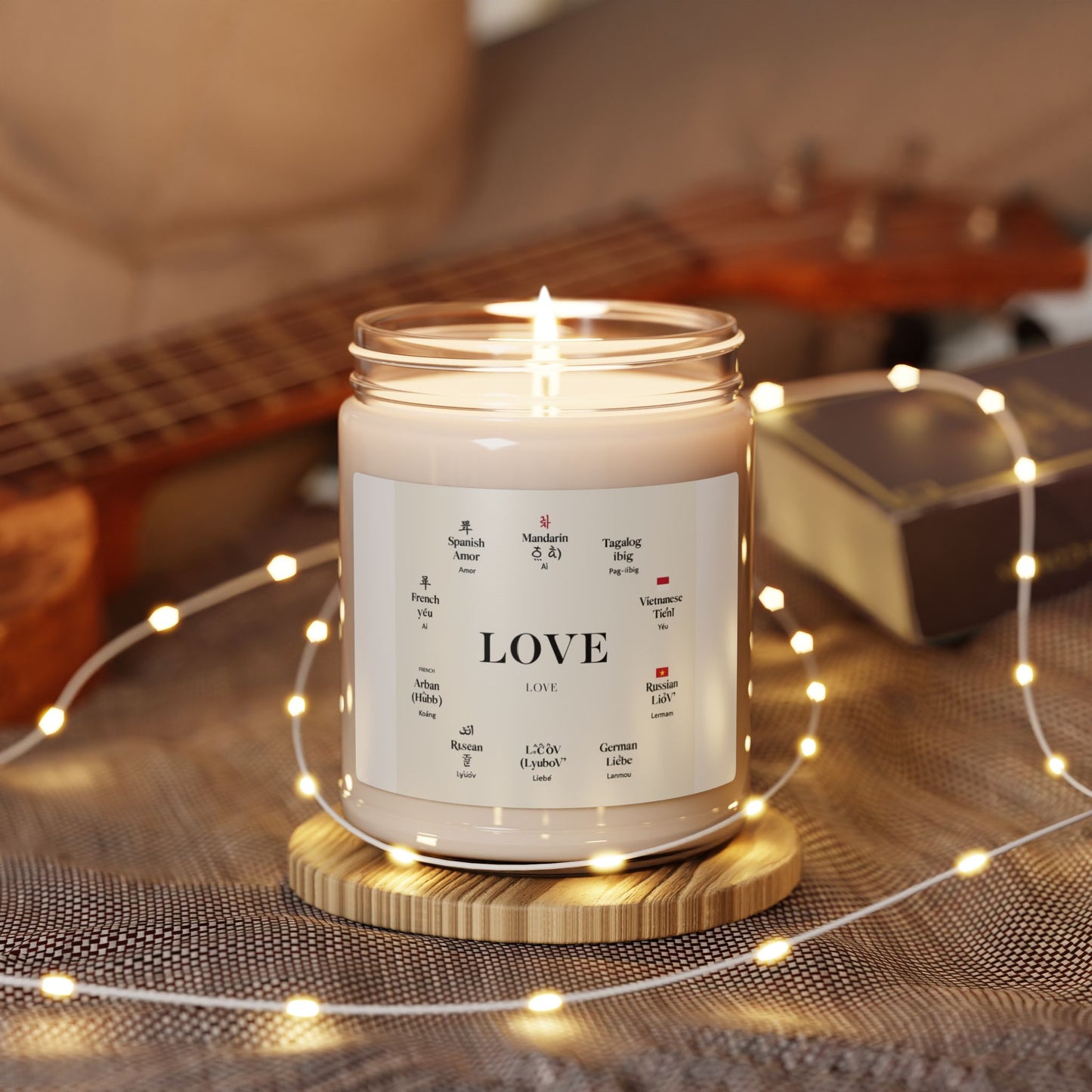 "Love in Many Languages"  Scented Soy Candle, 9oz