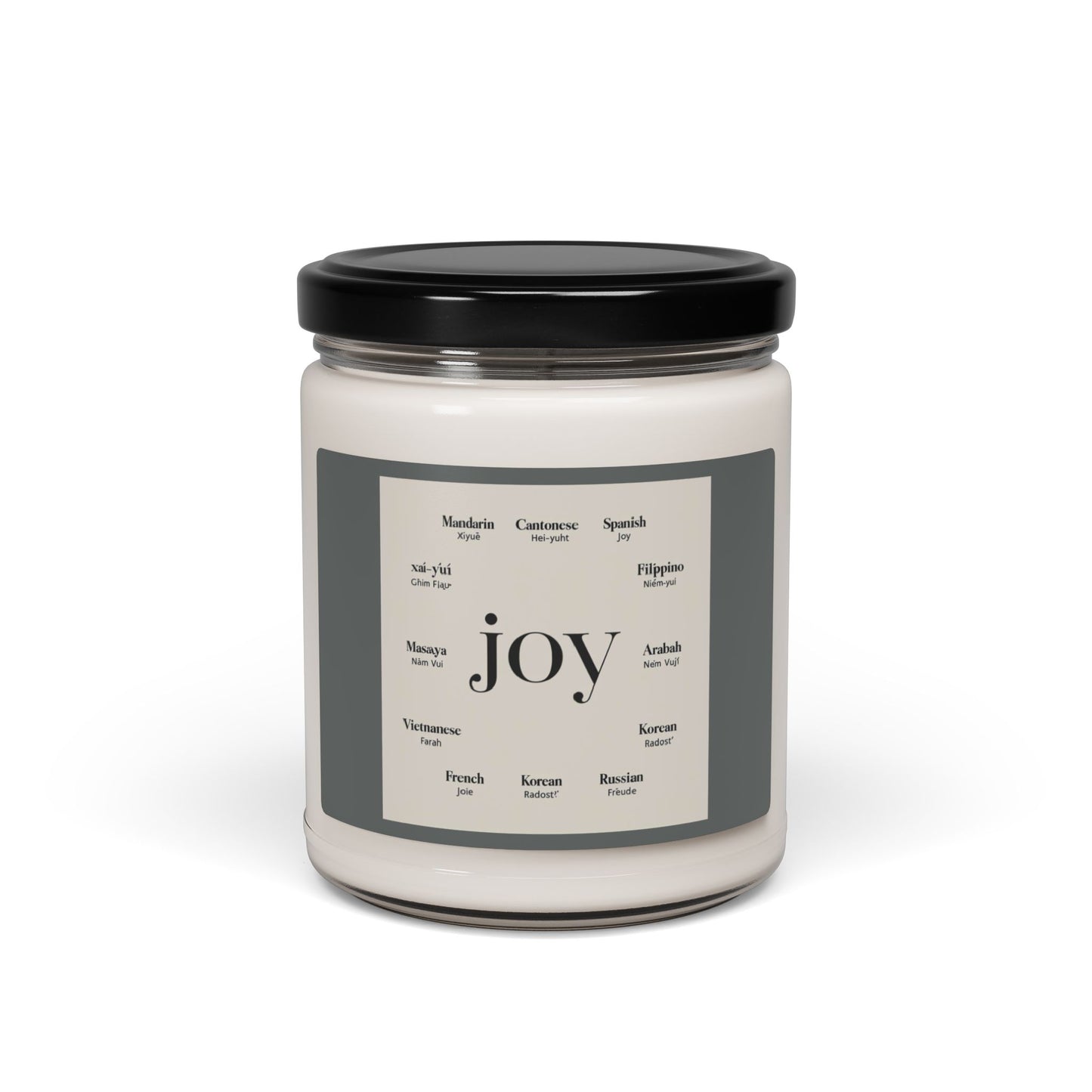 “Joy in Many Languages” Scented Soy Candle, 9oz