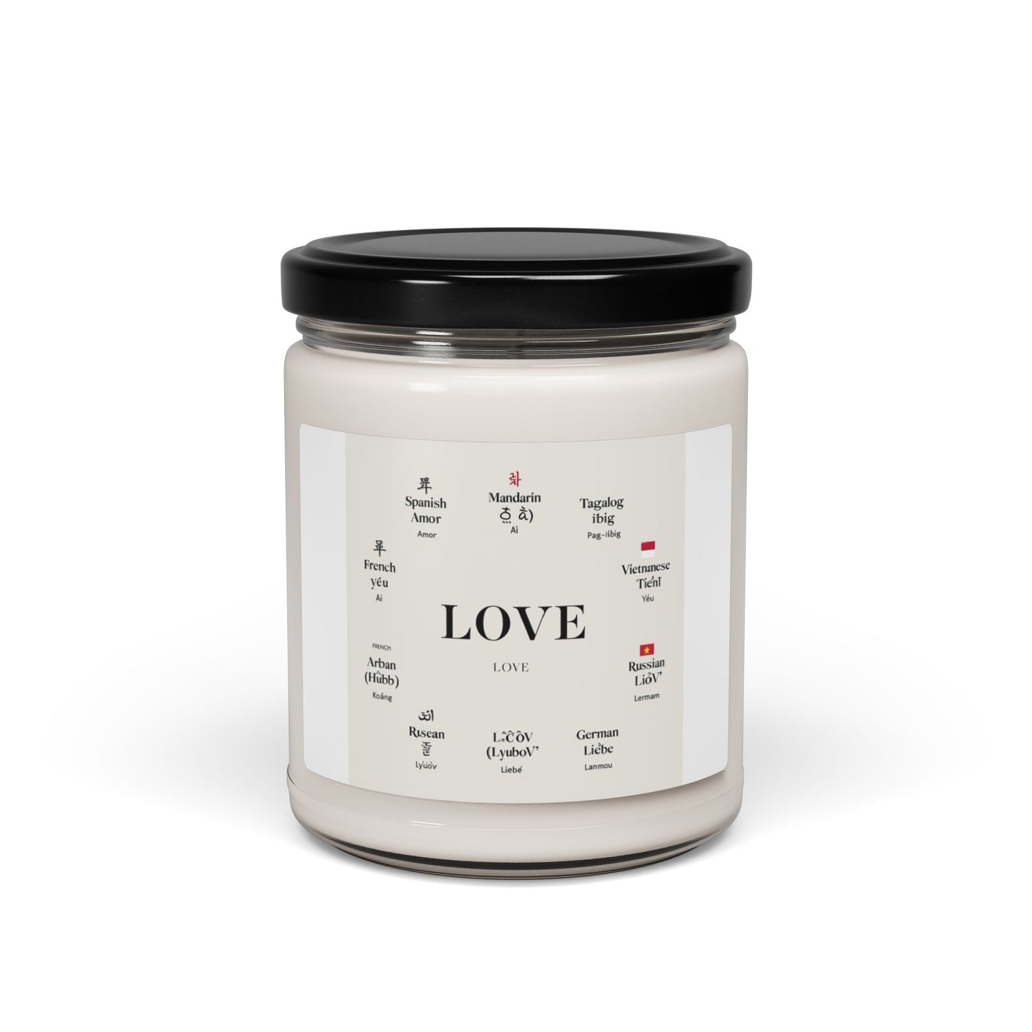 "Love in Many Languages"  Scented Soy Candle, 9oz