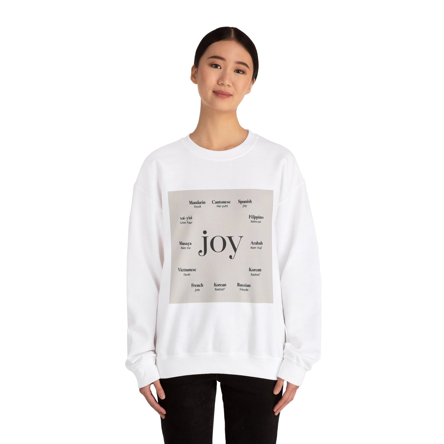 “Joy in Many Languages” Unisex Heavy Blend™ Crewneck Sweatshirt