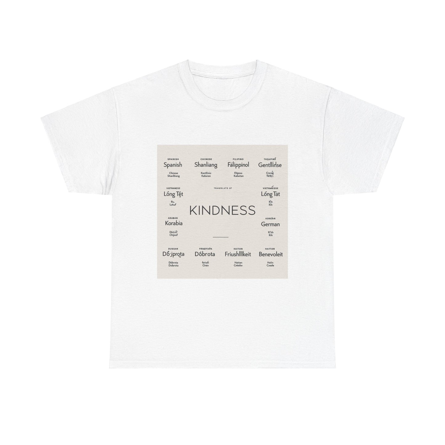 "Kindness in Many Languages" Unisex Heavy Cotton Tee